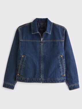 Abercrombie & Fitch Easy Denim Zip Jacket, Rinse, Medium, EUC